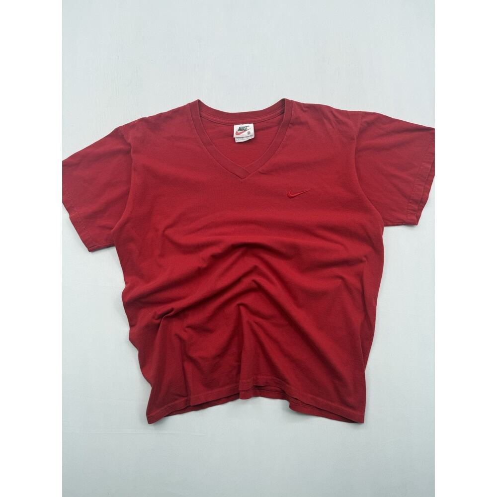 Vintage Nike Made in USA White Tag T-Shirt Size Medium Red Embroidered Swoosh